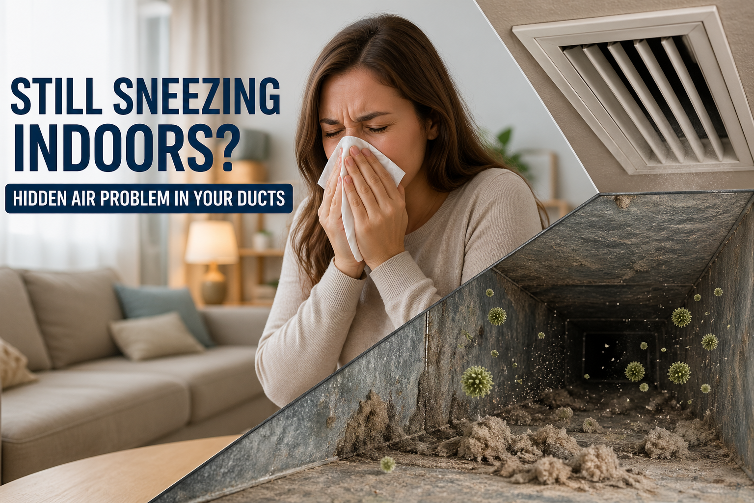 Hidden air duct problem causing indoor sneezing in a Cedar Park, TX home