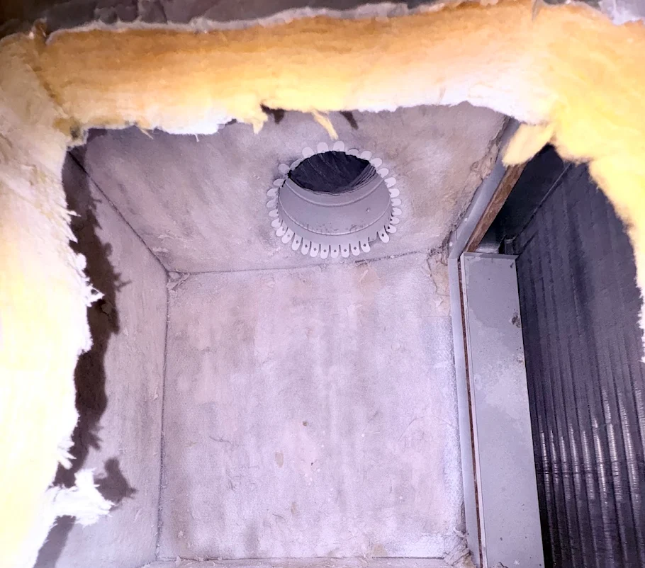 The same plenum box cleaned and sanitized after service by Andrew and Sons